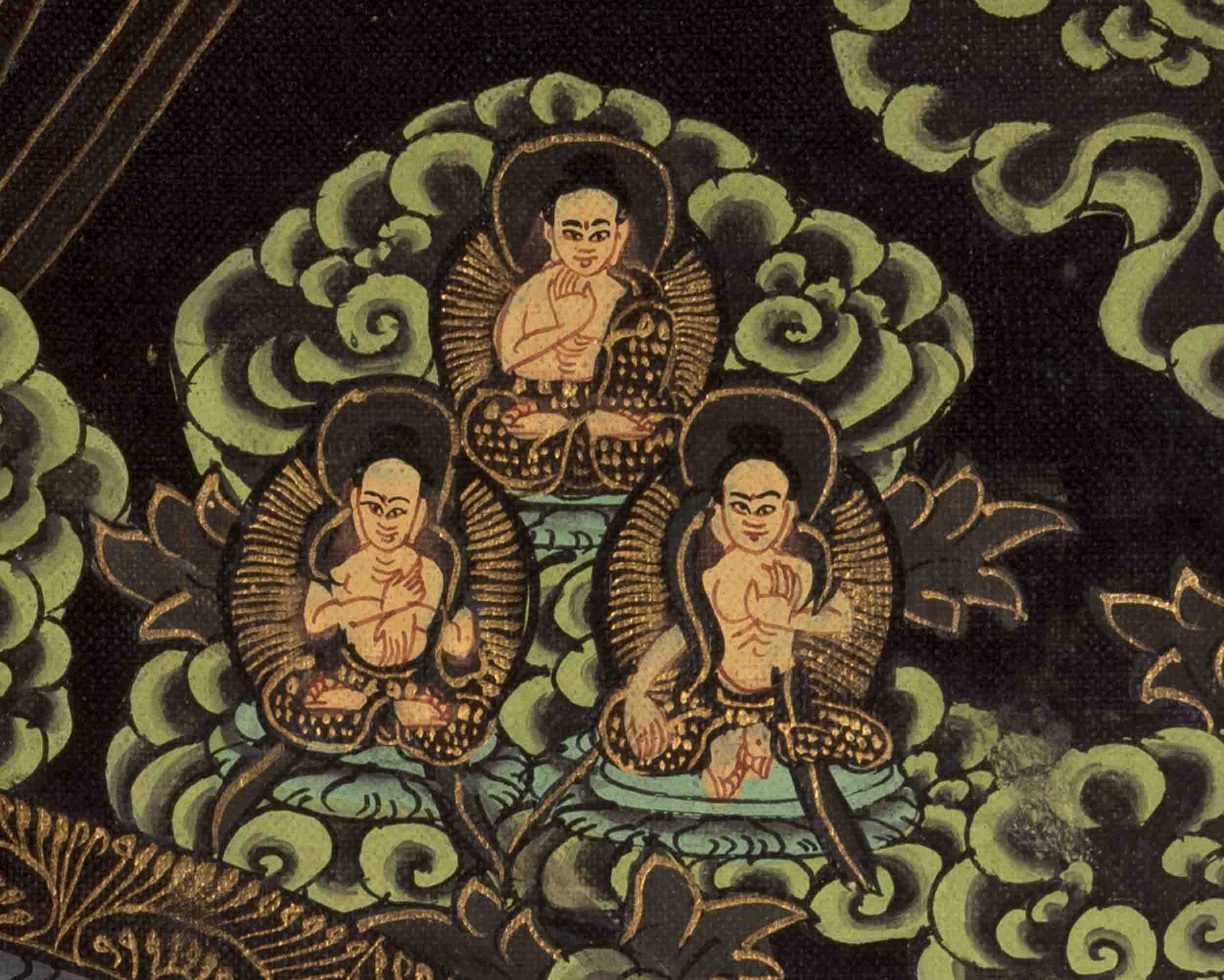 Vintage Small Dark Shakyamuni Buddha Mandala | Art Painting