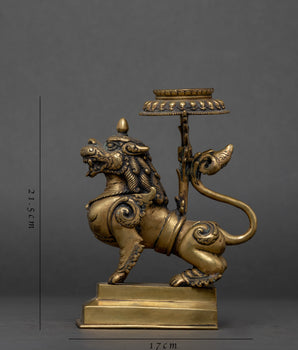Dragon Brass Oil Lamp Set | Himalayan Vinatge Art Work