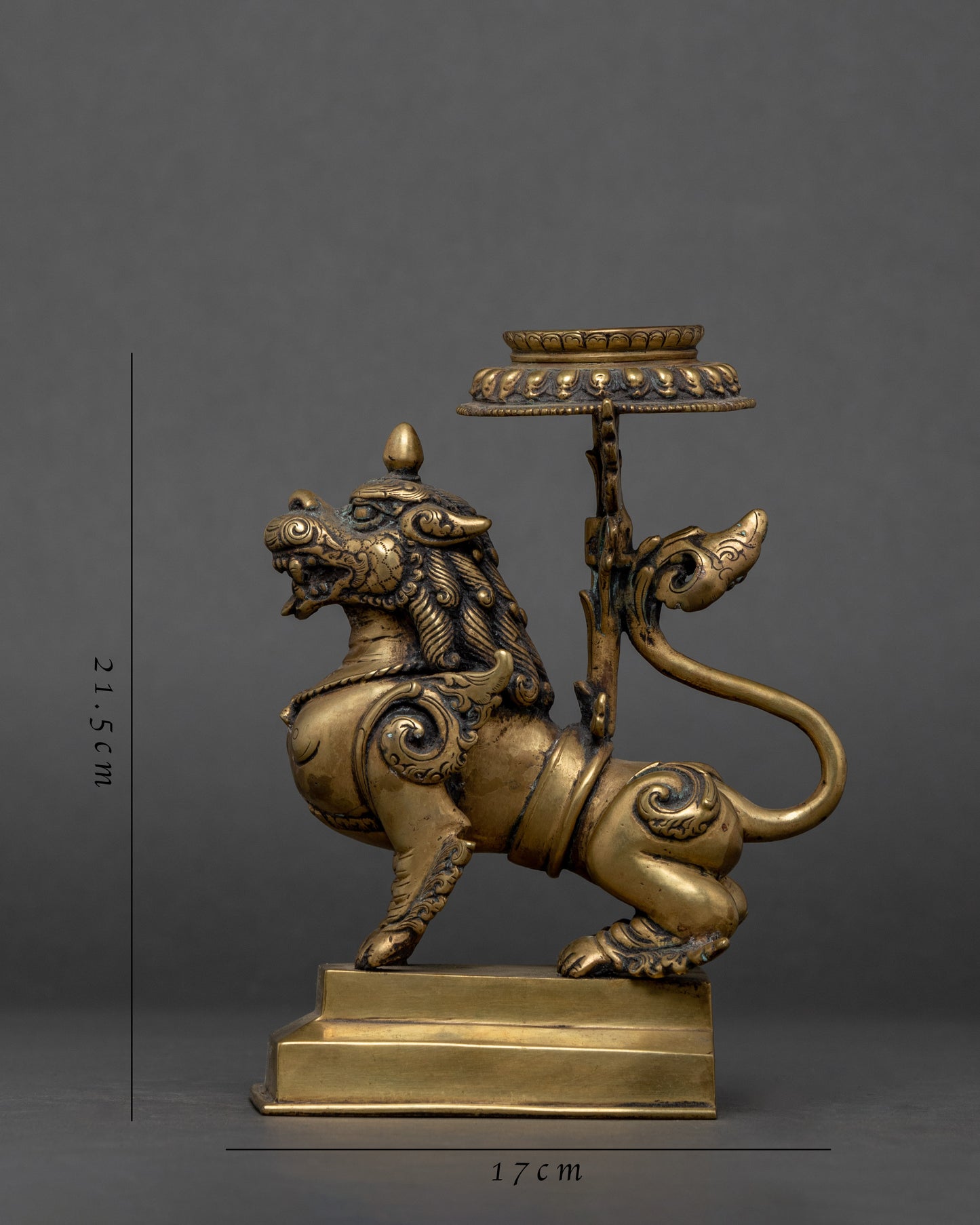 Dragon Brass Oil Lamp Set | Himalayan Vinatge Art Work