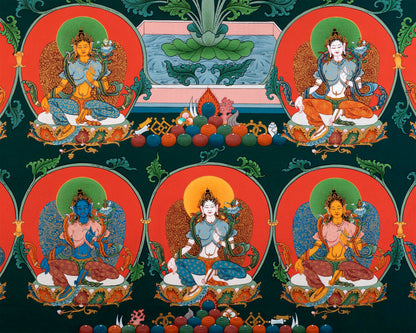 21 Tara Thangka | The Mother Bodhisattva Drolma | High Quality Thangka Print