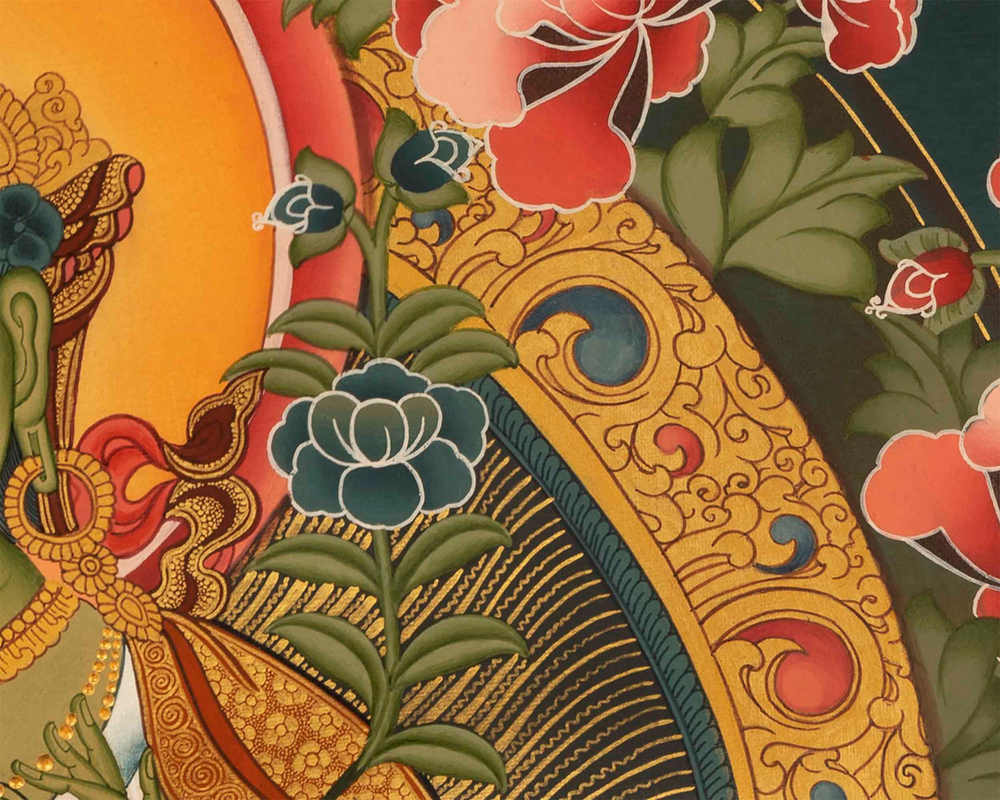 Green Tara Thangka | Female Bodhisattva Wall hanging Painting