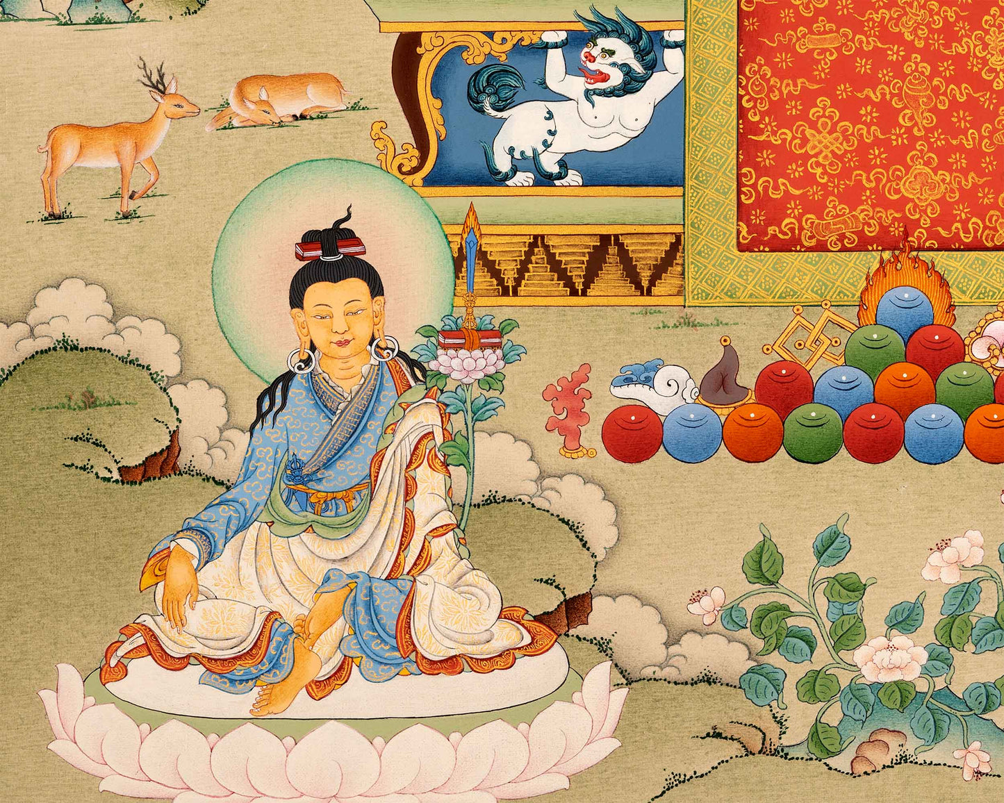 Guru Longchenpa Thangka Print | Tibetan Buddhist Master Digital Print