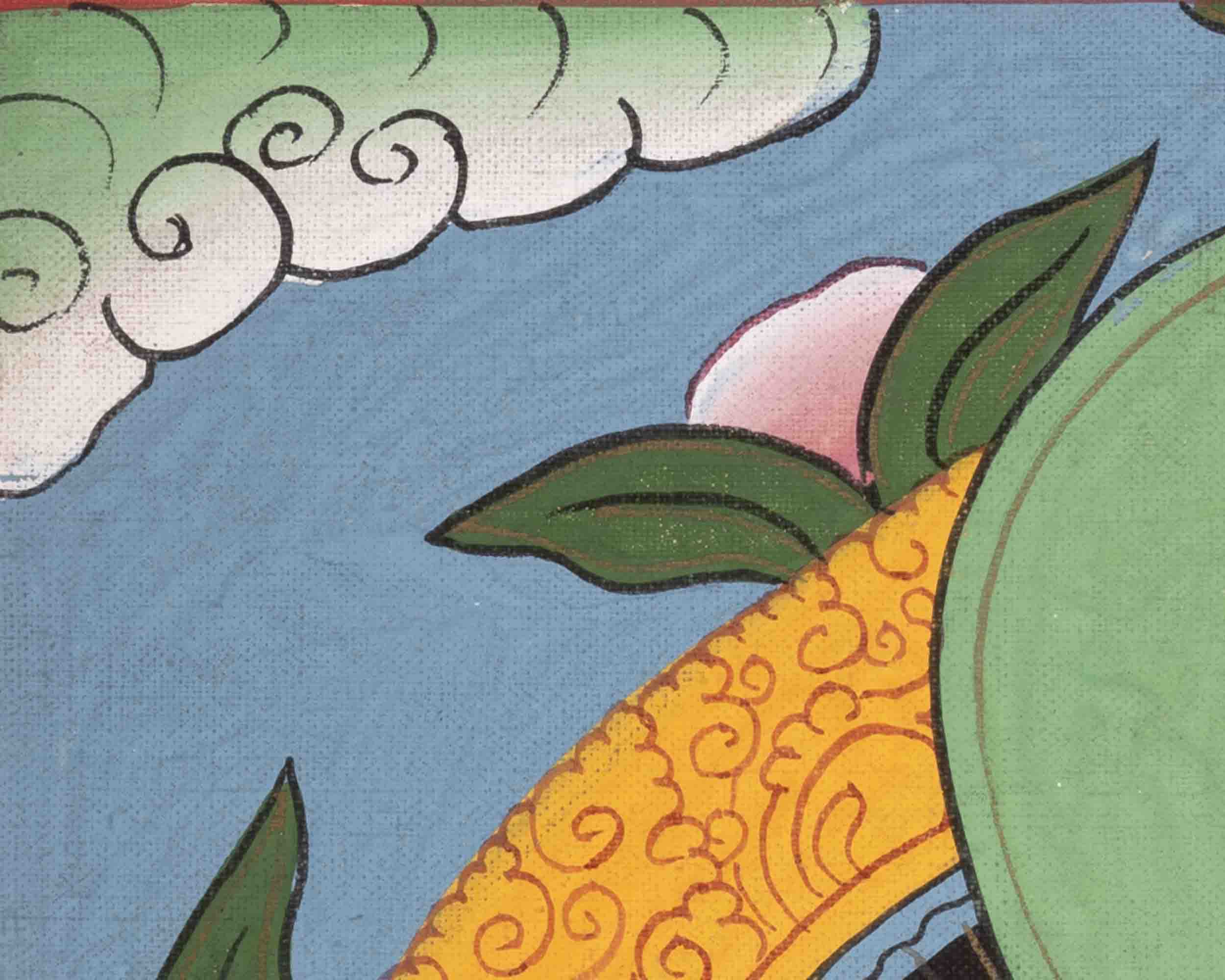 Vairocana Buddha Tibetan Thangka |  Spiritual Art for Altar space