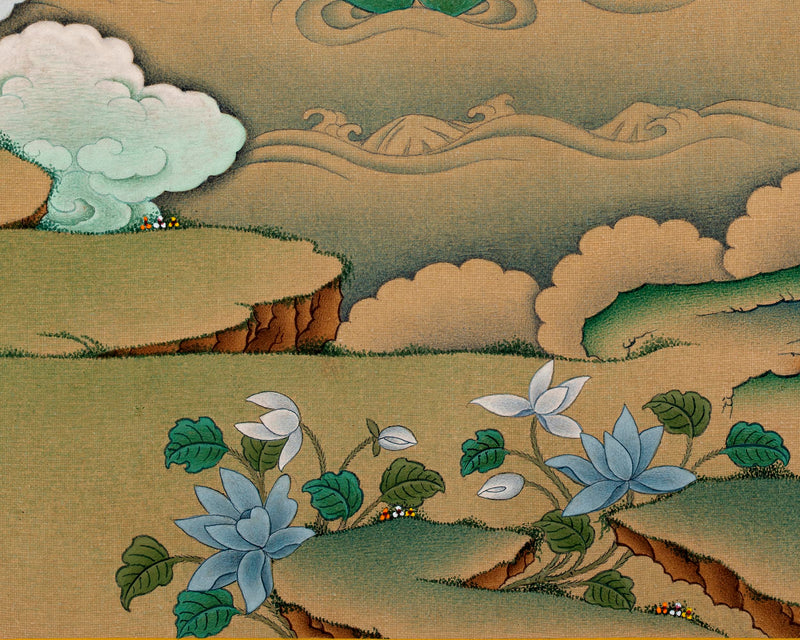 Tibetan Bodhisattva Thangka Print | White Tara, Amitayus and Namgyalma Thangka