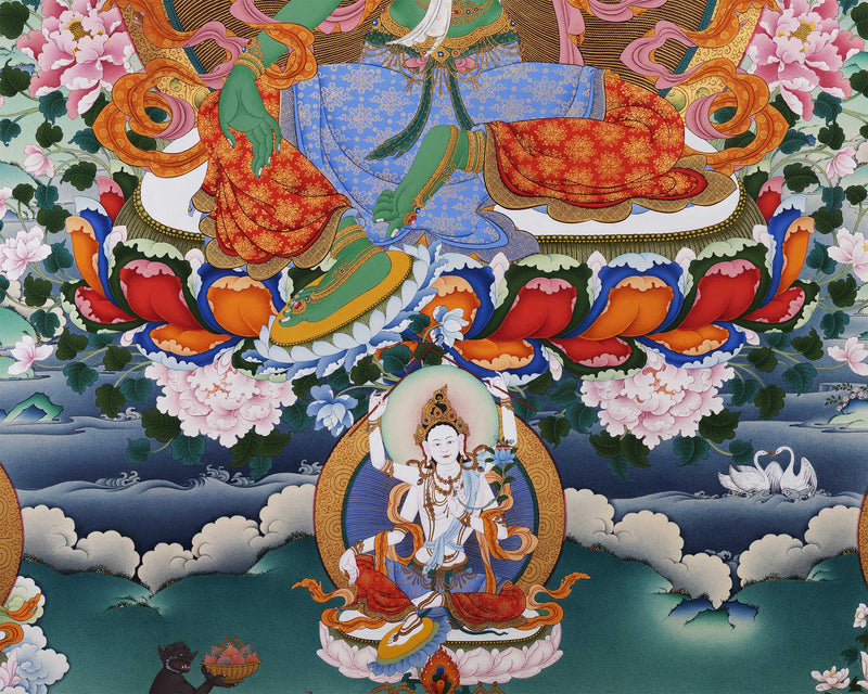 21 Tara Prayer Thangka of Mahasiddha Surya Gupta Tradition | Tibetan Hand Painted Art