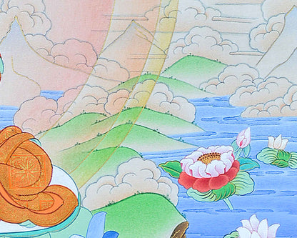 Hand Painted Amitabha Buddha Thangka | A Symbol Of Purity And Enlightenment | Traditional Tibetan Buddhism Art