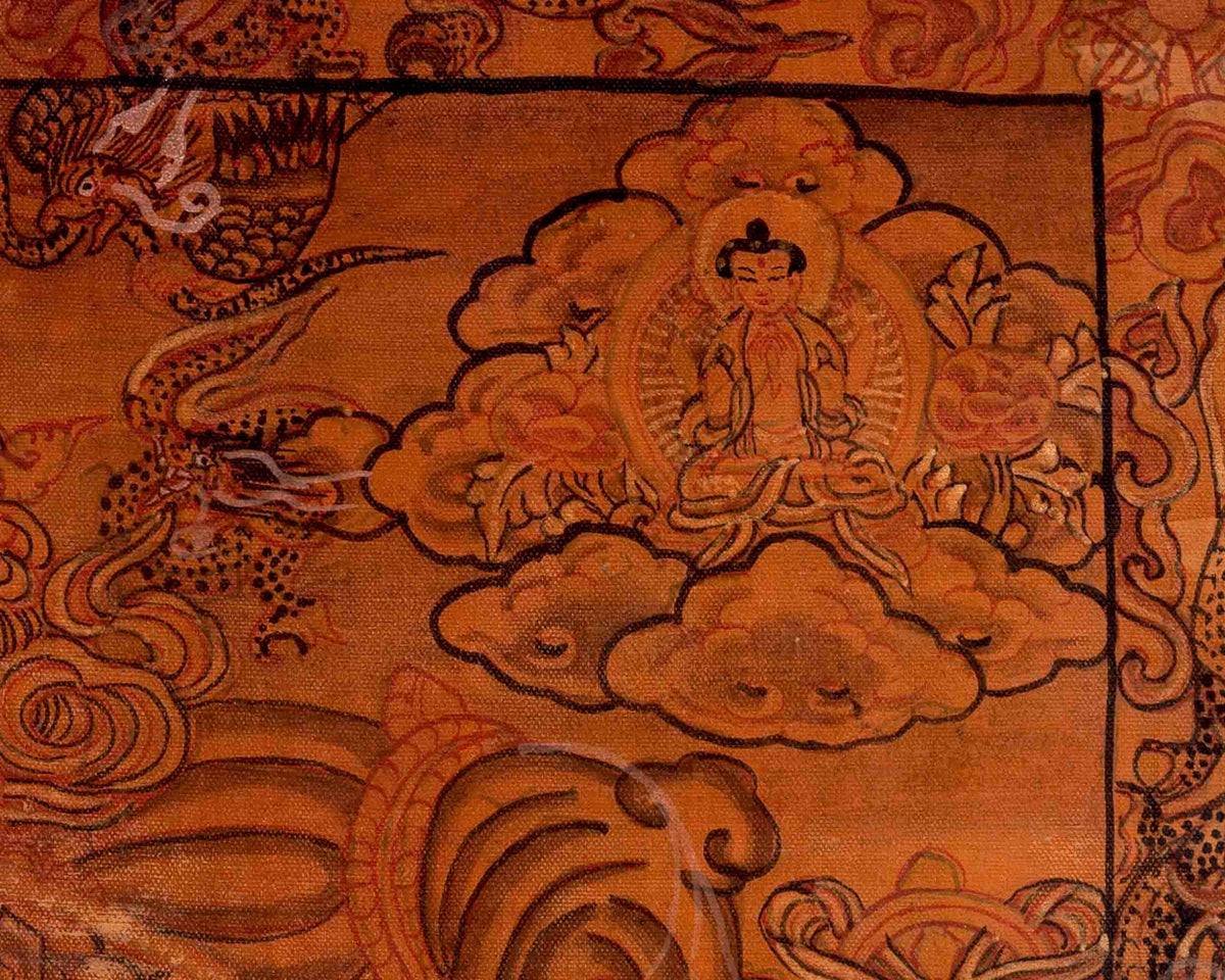 Oil Varnished Wheel of Life | Vintage Traditional Thangka | Wall Decors