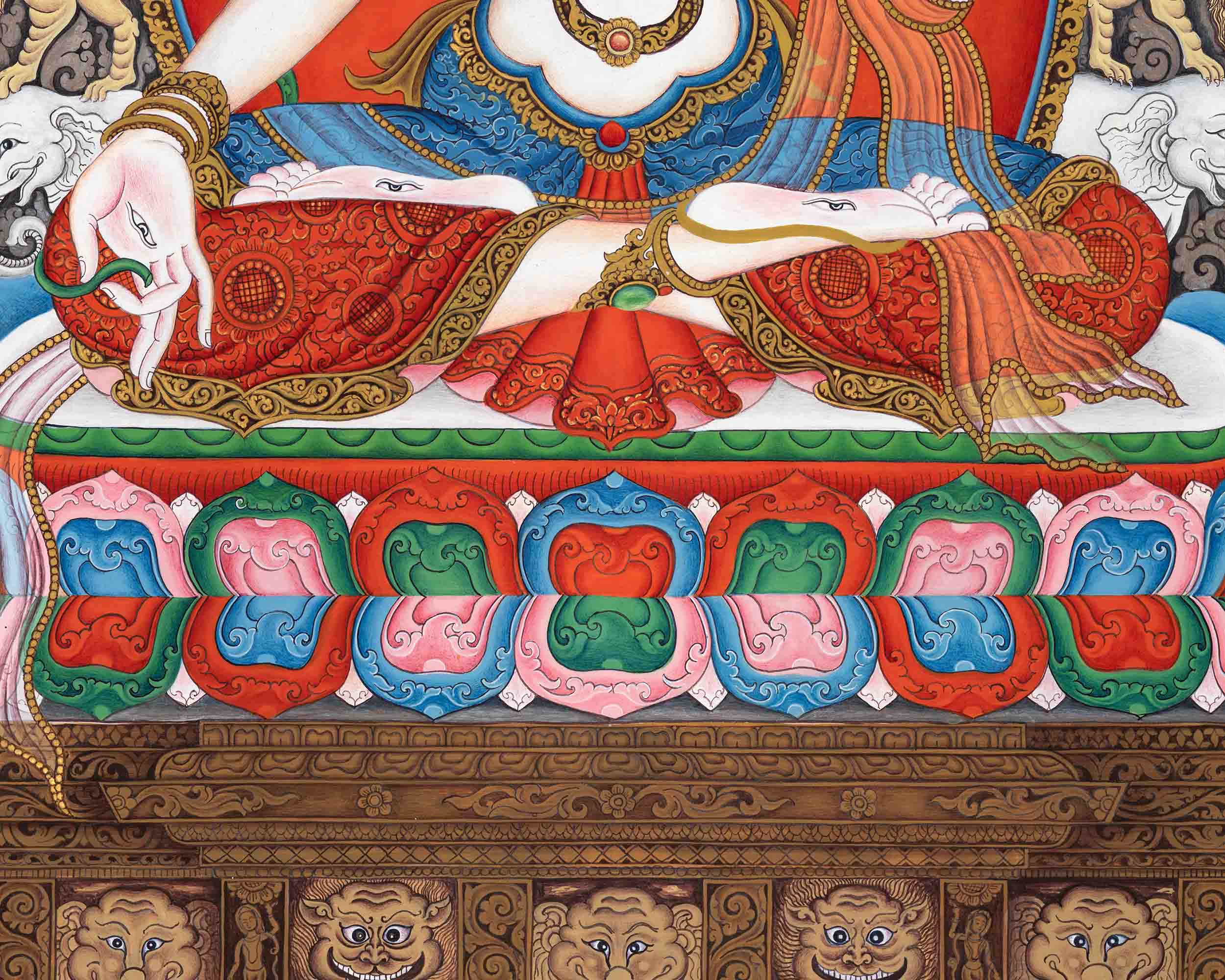 White Tara Thangka Print | Buddhist Art for Decor