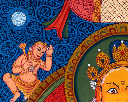 High-Quality Giclee Canvas Art For Jambhala Practice | Traditional Deity Of Weatlh & Prosperity