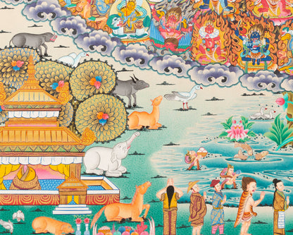 Rinpoche Refuge Tree Thangka | Hand Painted Buddhist Artwork