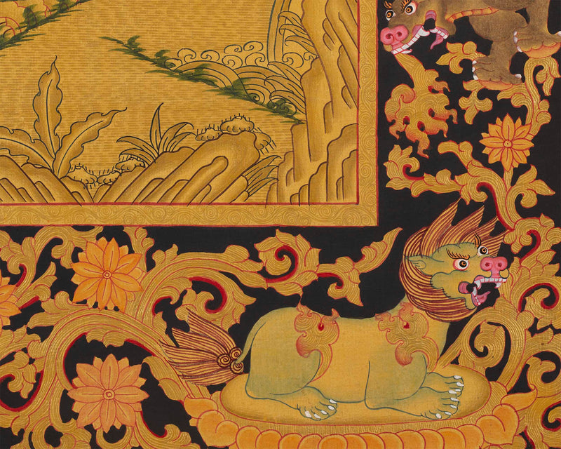 Gold Style White Tara | Traditional Tibetan Thangka | Wall Decors