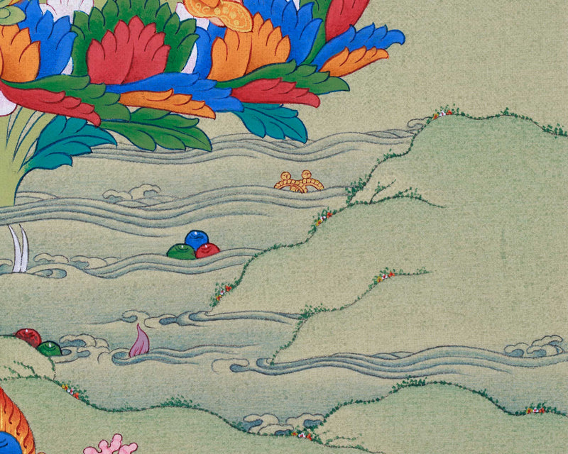 Traditional Art Of Guru Padmasambhava | Tibetan Thangka Painting | The Lotus Born Master