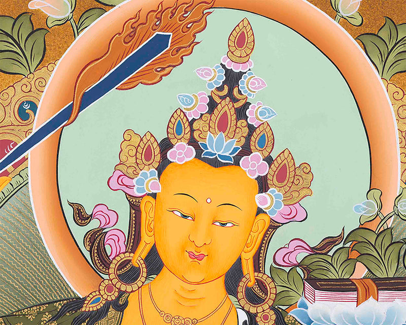 Manjushree Tibetan Thangka | Mindfulness Meditation Object