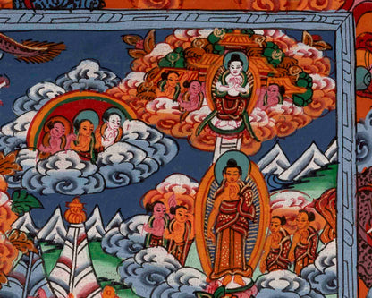 Shakyamuni Buddha's Life Story | Vintage Thangka | Wall Decors