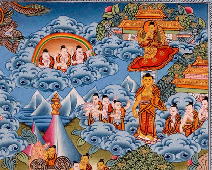 Life Story Of Shakyamuni Buddha | Traditional Thangka Art | Wall Decors