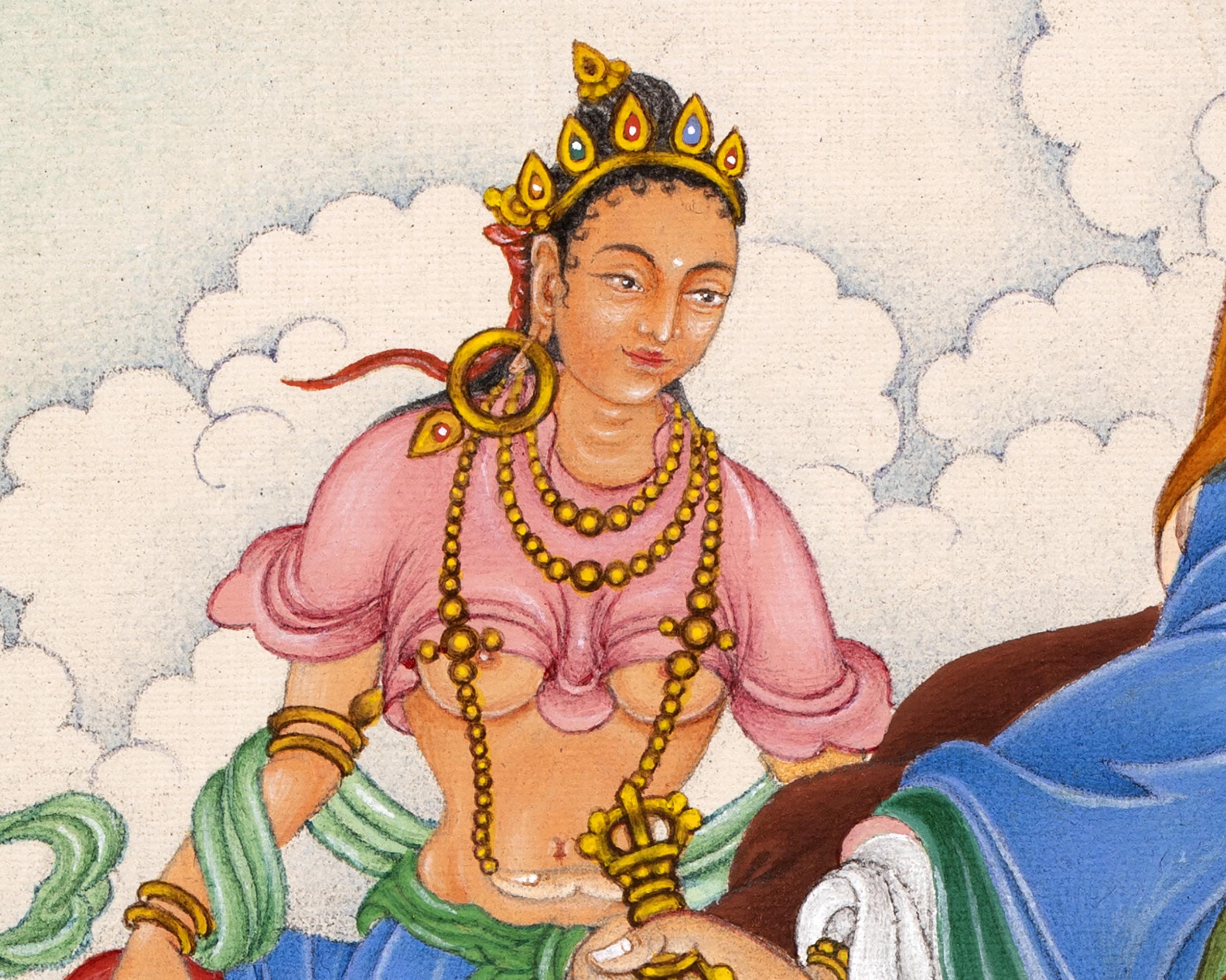 Guru Rinpoche With Others Thangka | The Precious Guru | Himalayan Buddhist Thangka Print