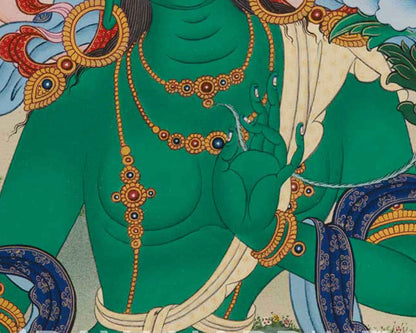 High-Quality Giclee Print Of Tara Mother For Prayer | Significance of Green Tara in Tibetan Buddhism