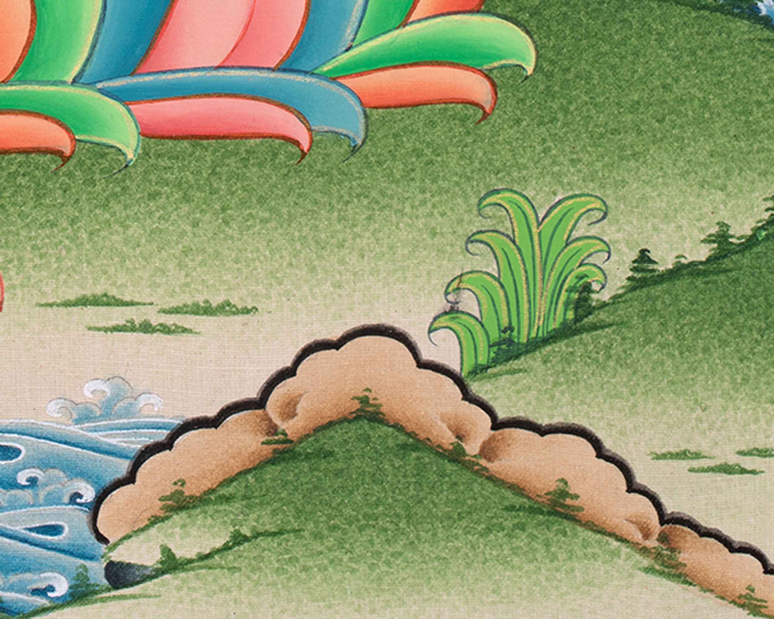 Shakyamuni Buddha Art | Hand Painted Sacred Thangka Painting | Spiritual Wall Decors