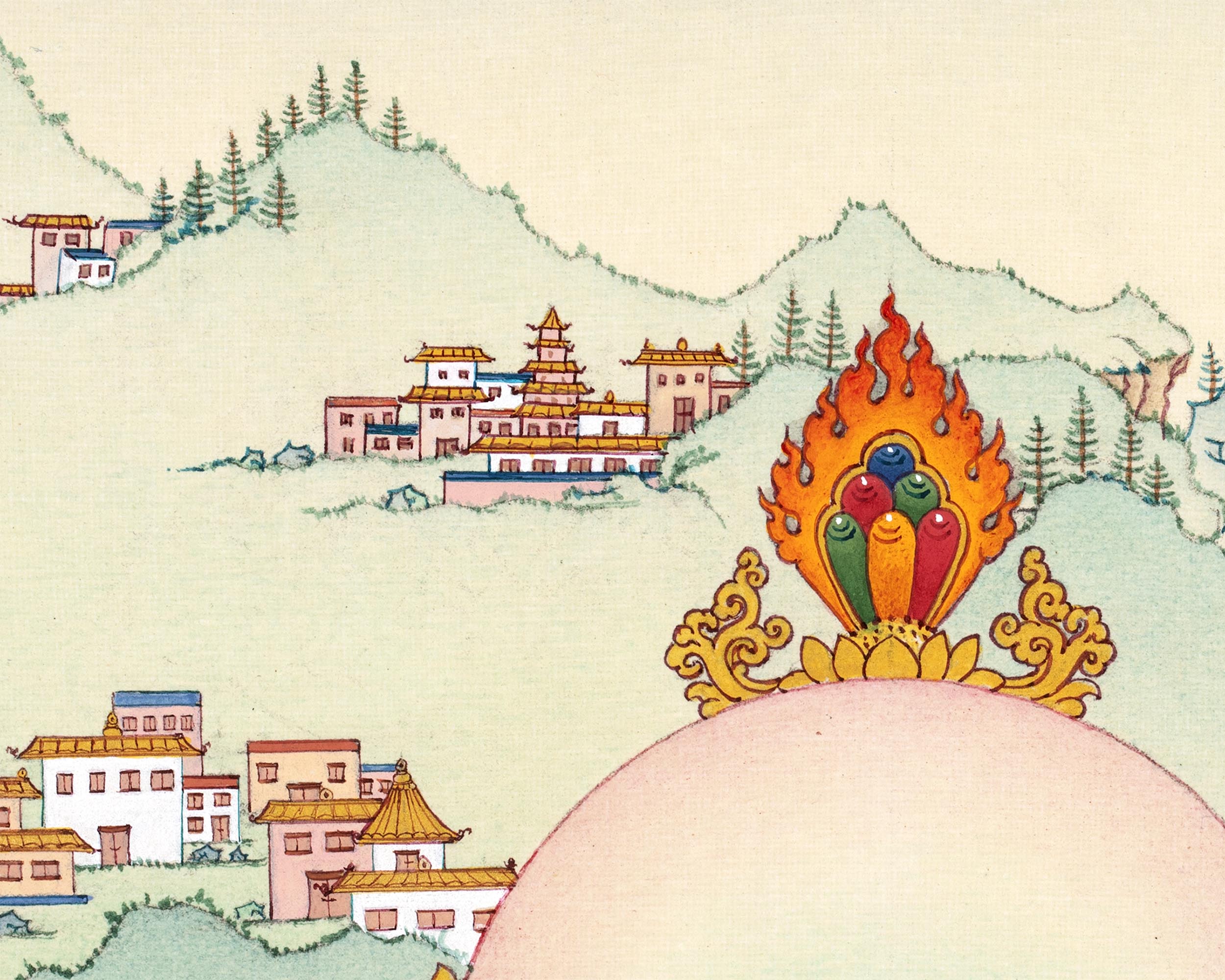 Rare Marpa Thangka | Beautiful Small Painting Of Kagyu Master | Buddhist Master