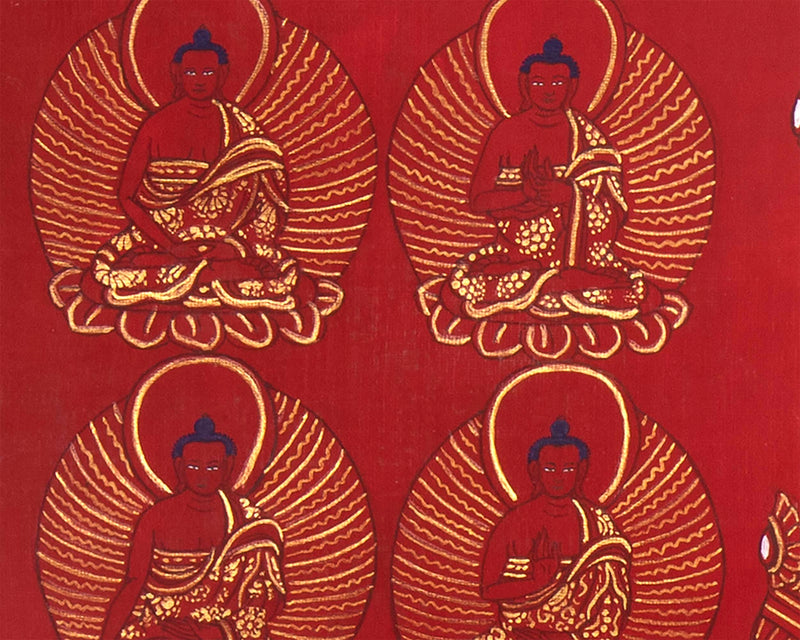 108 Buddhas' | Thangka Prints | Wall Hanging Decors