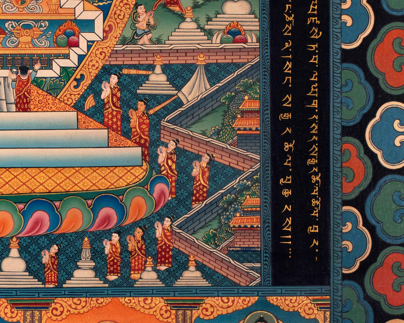 Vintage Buddhist Stupa | Tibetan Thanka Print