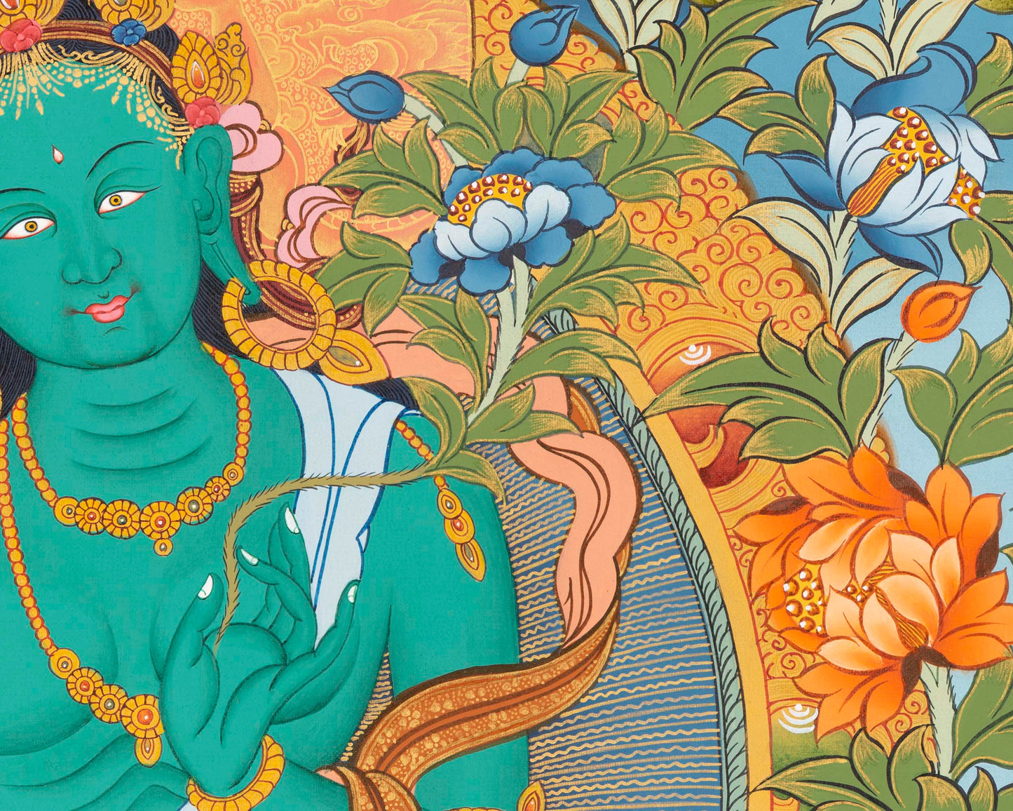 Goddess Green Tara Thangka | Spiritual Wall Art