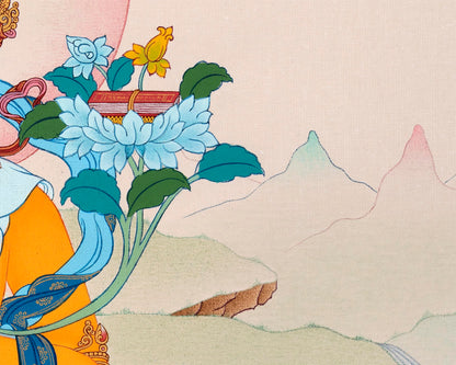 Manjushri Thangka Art | Traditional Karma Gadri Style