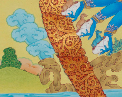 Hand Painted Hevajra Thangka | Himalayan Wrathful  Wall Decor | Tibetan Deity