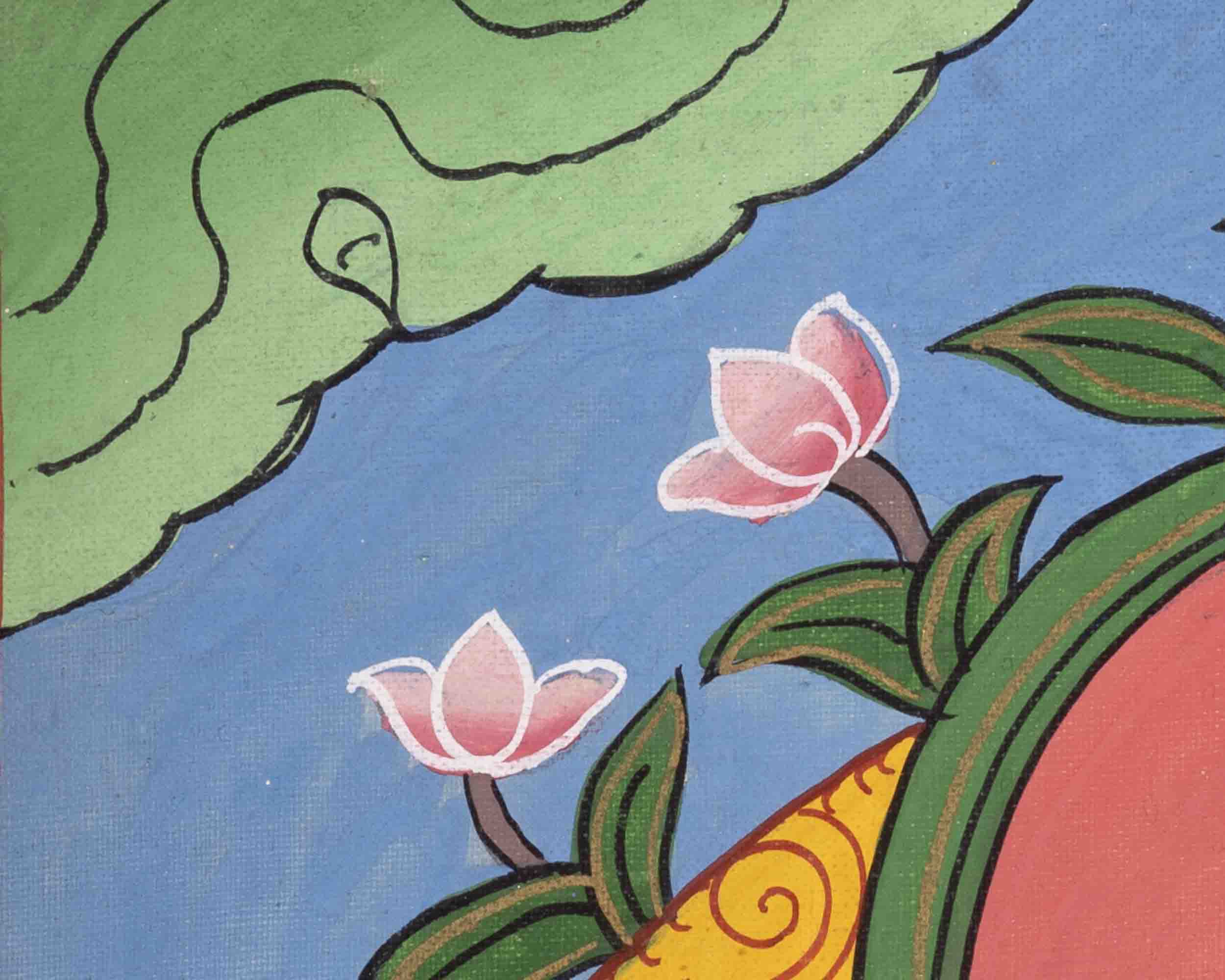 Vintage Avalokitesvara Chengrezig Thangka | Wall Decor Painting