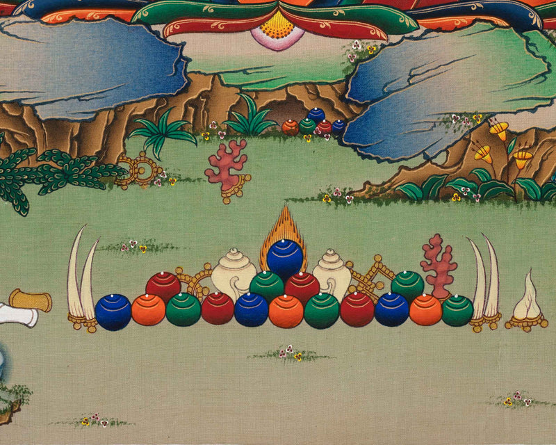 The Buddha of Long Life, Amitayus Print | Traditional Tibetan Poster For Wall Decoration