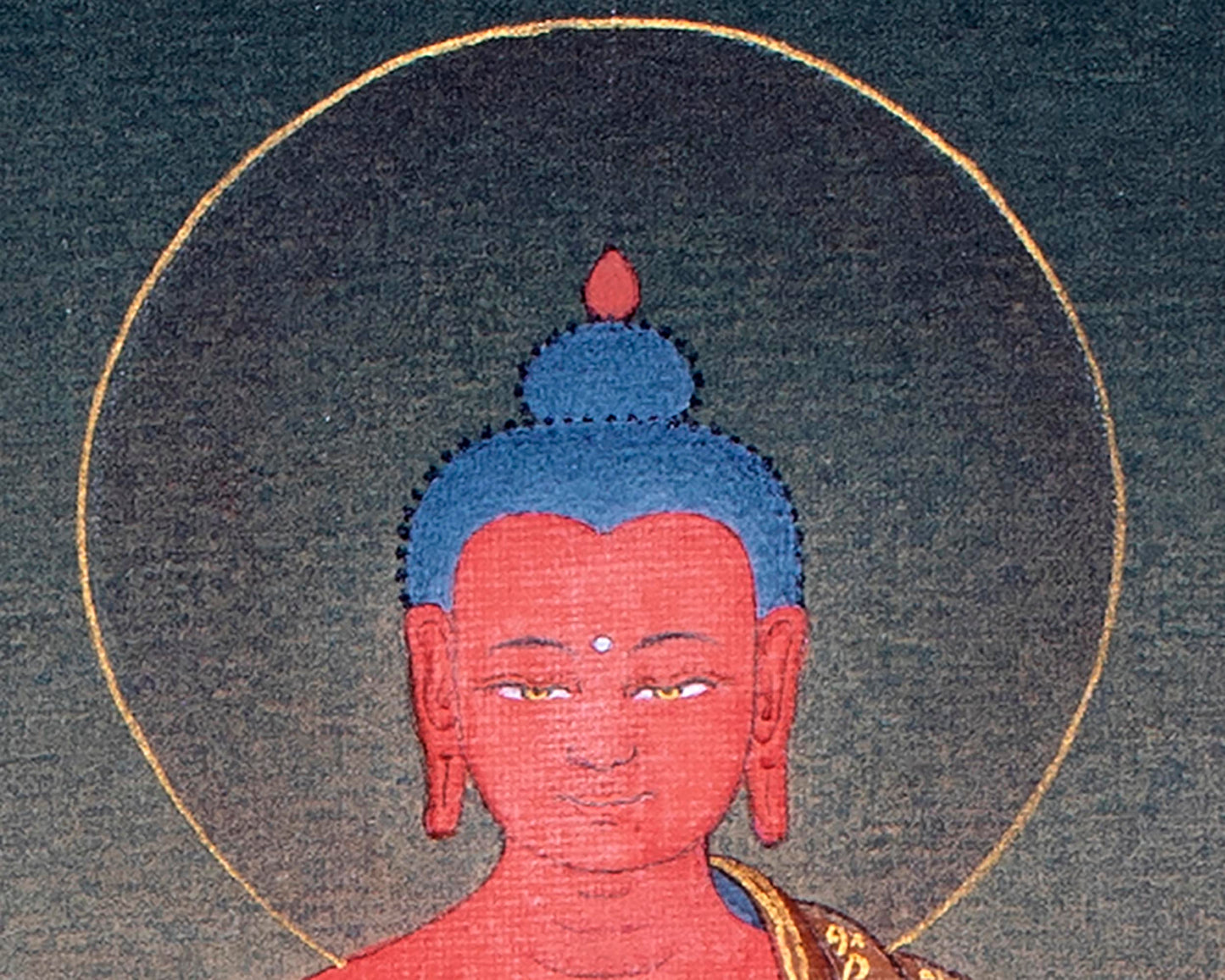 Chenrezig With Amitabha | Buddhist Thangka Print | Bodhisattva Art