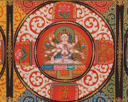 Vairochona Buddha Mandala Thangka Print | Digital Printing