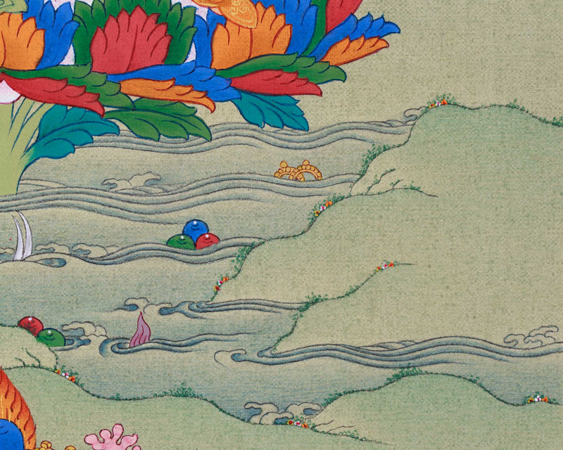 The Lotus Born Master's Thangka | Guru Rinpoche Artwork | Guru Padmasambhava Thangka