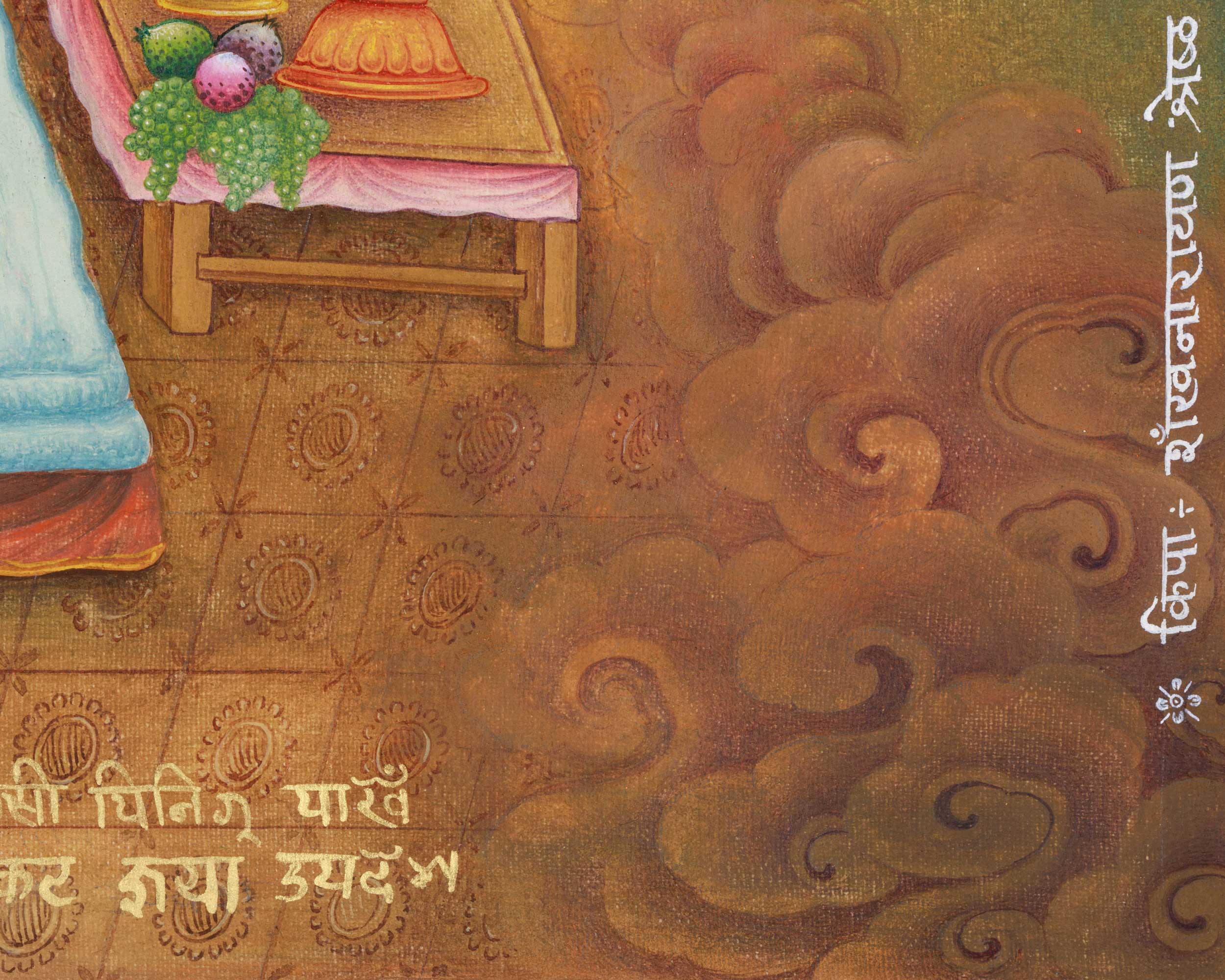 Red Chenrezig Thangka Print | Boddhisattva Avalokiteshvara | Traditional Art Print of Chenresig