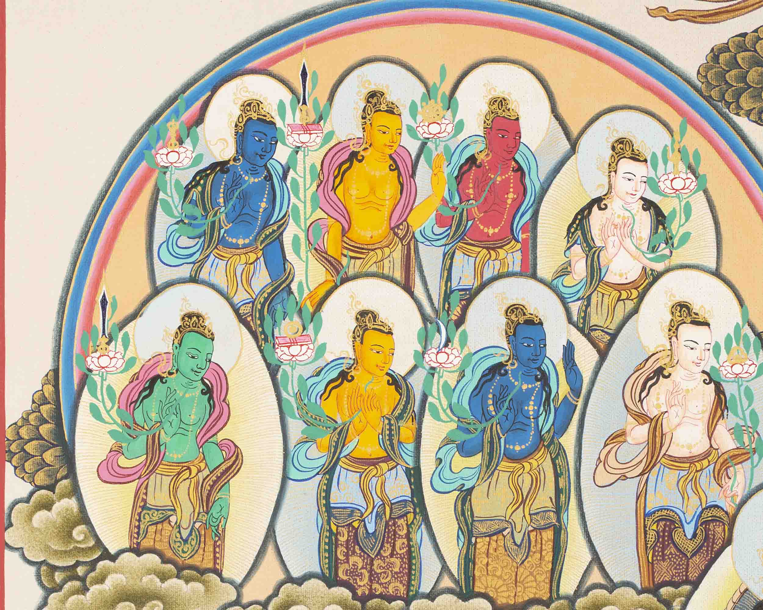 Guru Rinpoche Lineage Tree | Thangka Print | Digital Wall Decors