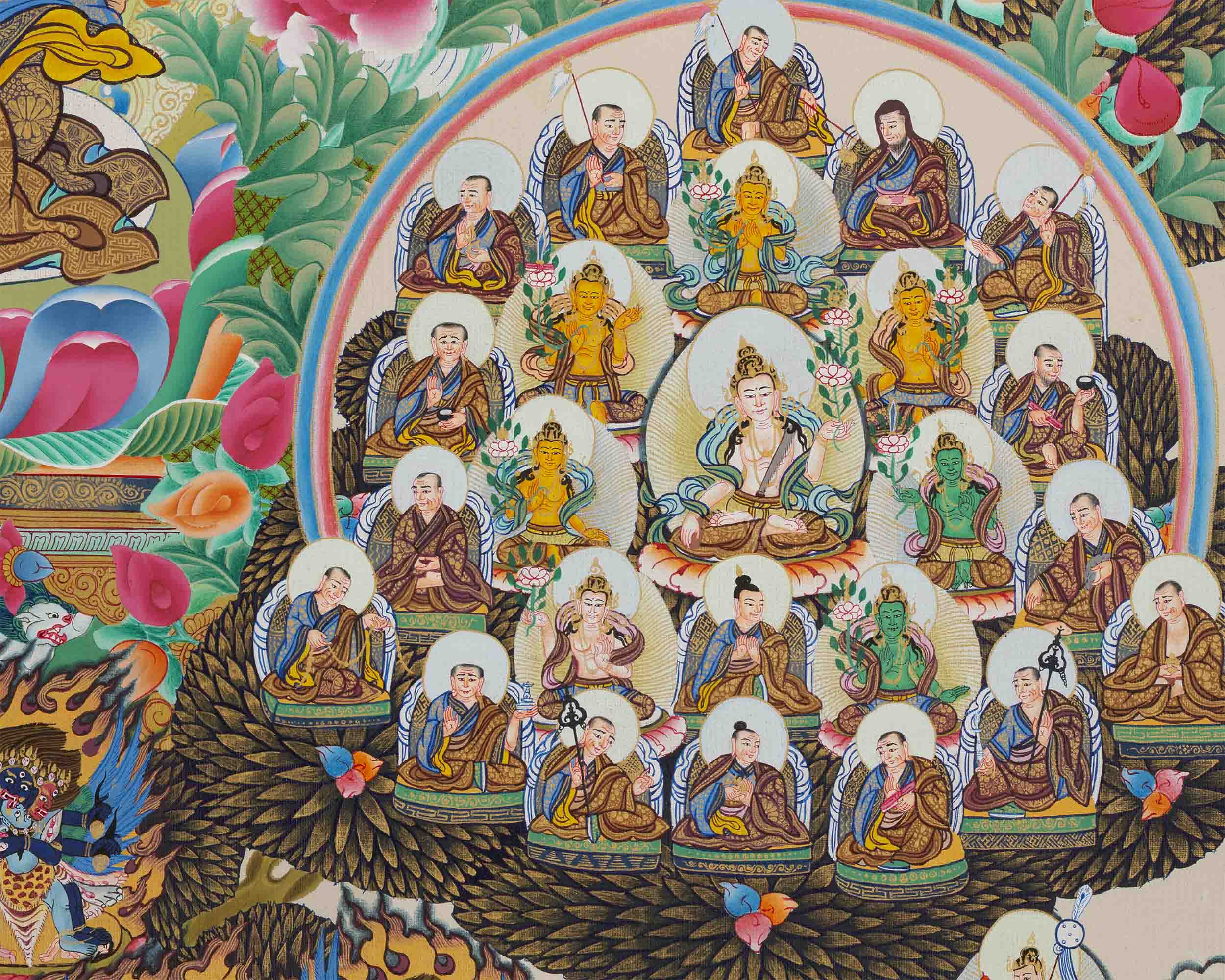 Refuge Tree Thangka | Guru Rinpoche Print