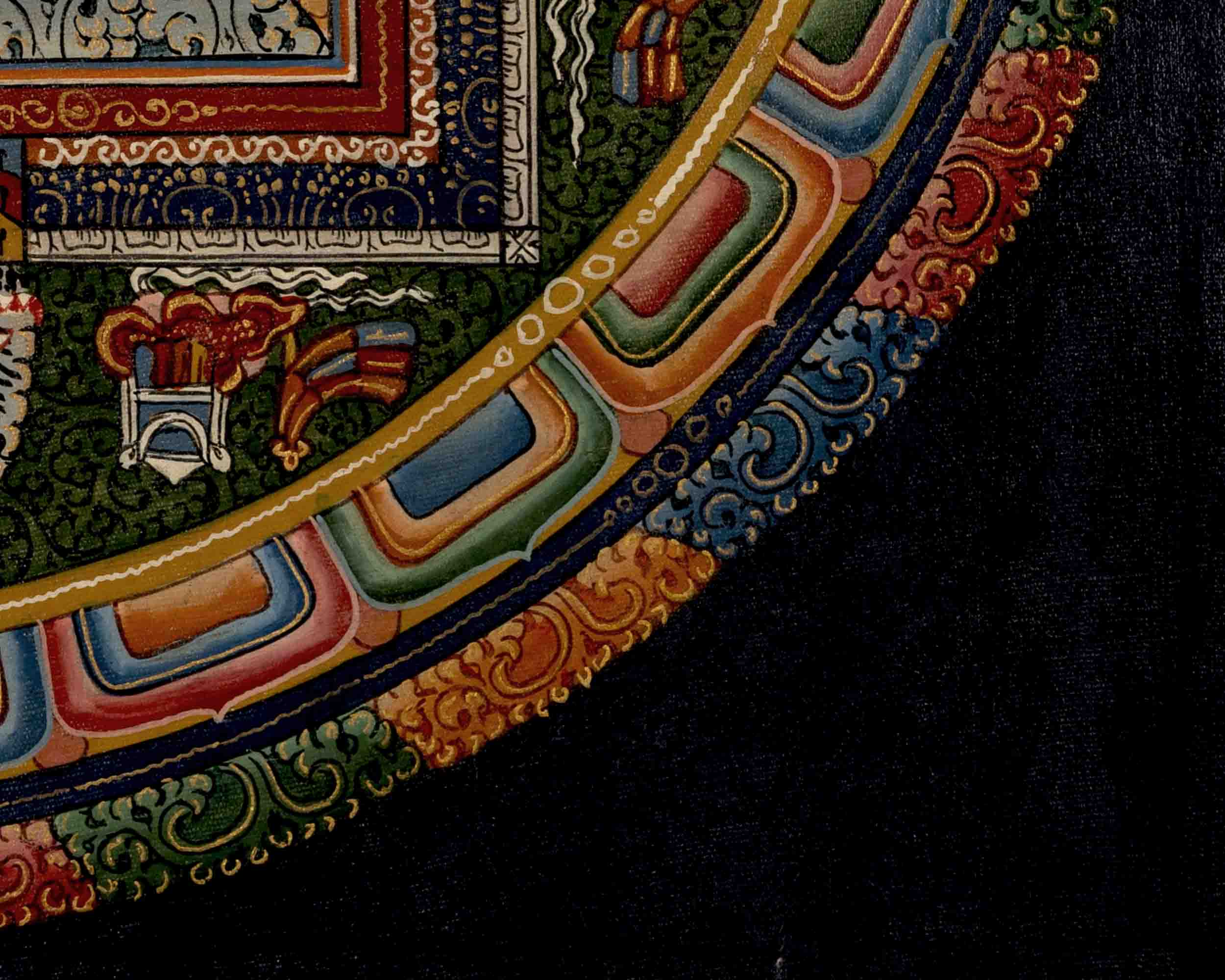 Traditional Mandala Thangka | Tibetan Handpainted Art | Religious Wall Decors