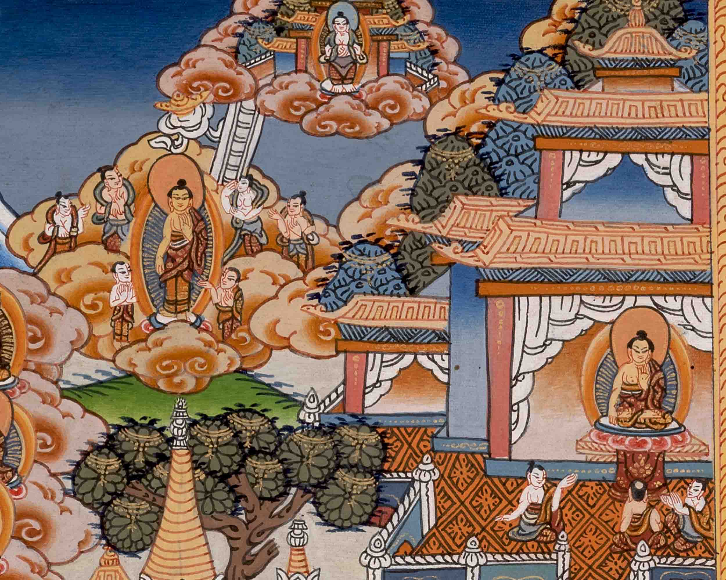 Life Story Of Gautam Buddha | Traditional Thangka Art | Wall Decors