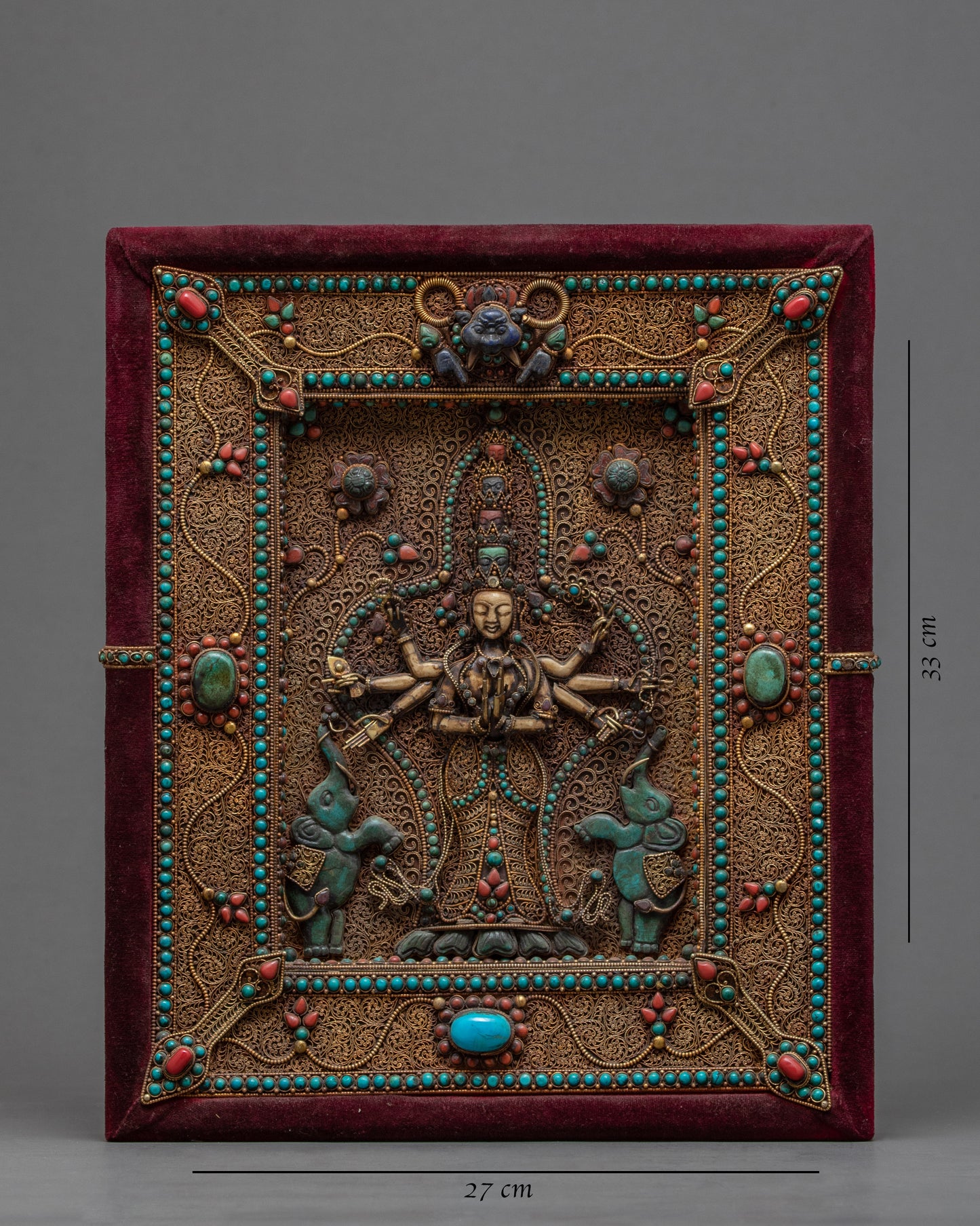 Large Ornate Avalokiteshvara Frame | Vintage Wall Decor Ideas | Nepal Antiques