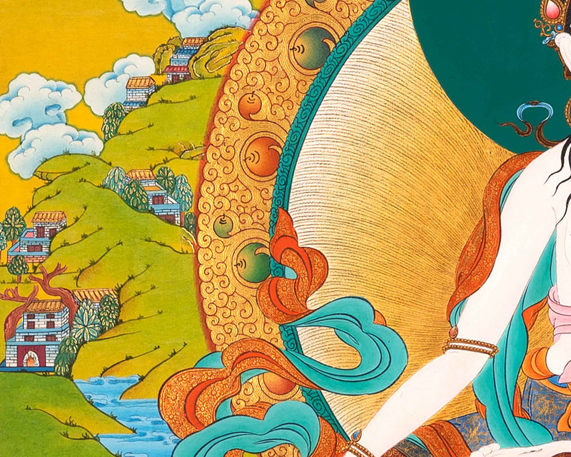 Buddha Tara Thangka | Traditionally Hand-Painted White Tara Art