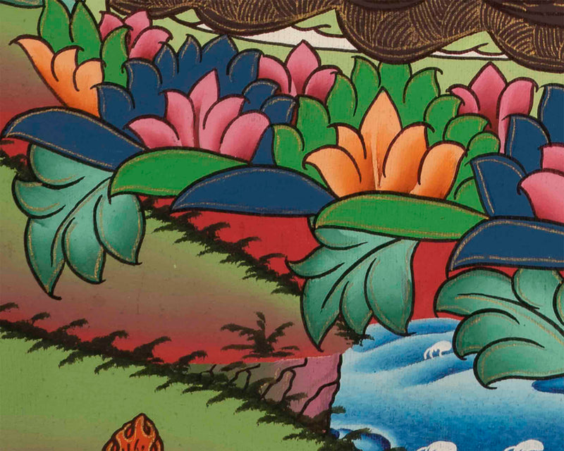 Guru Rinpoche Thangka | Religious Wall Decoration Painting | Religious Gift