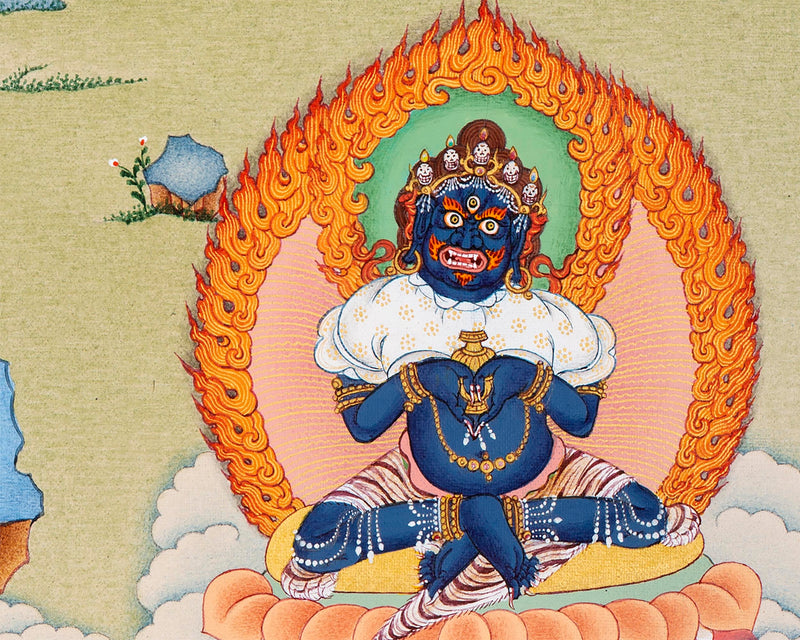 Hevajra With Consort Nairatmya Thangka Print | Buddhist Yidam Art