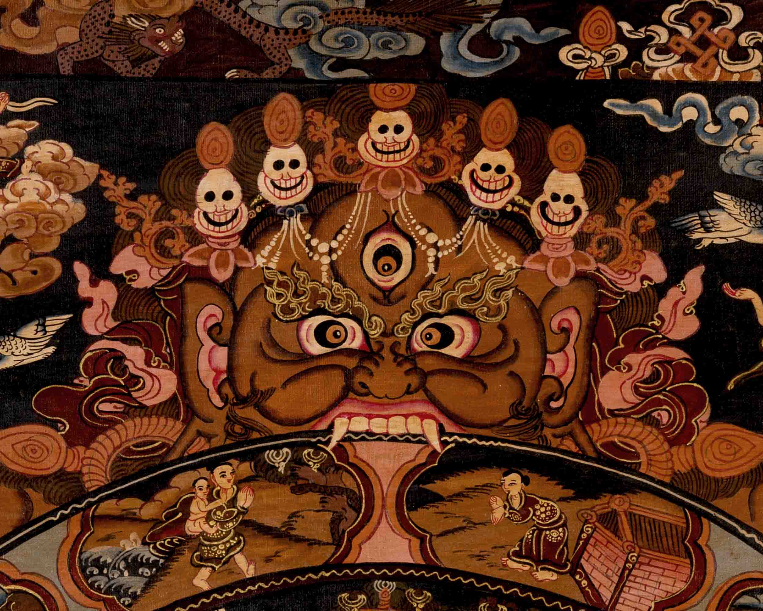 Buddhist Bhavachakra Thangka | Traditional Tibetan Art | Wall Decors