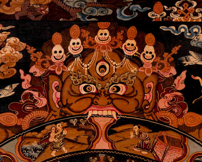 Buddhist Bhavachakra Thangka | Traditional Tibetan Art | Wall Decors