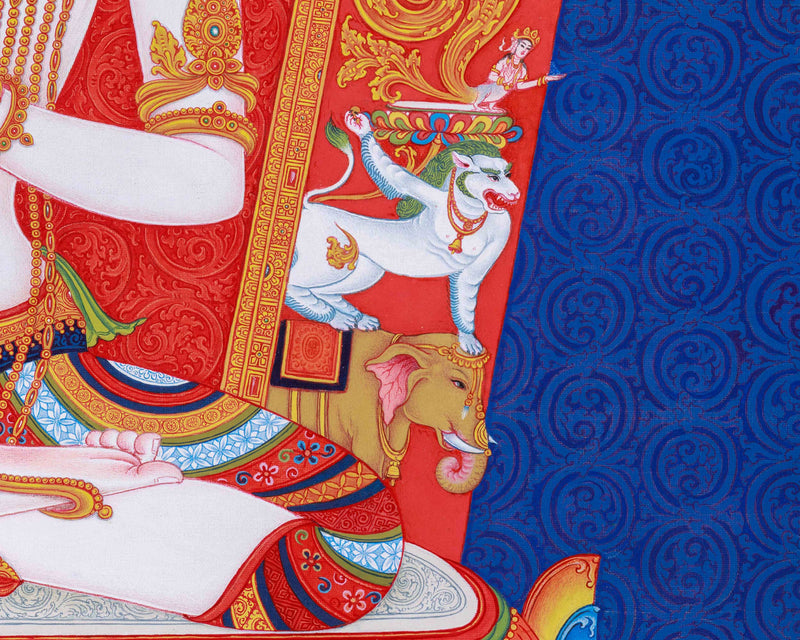 Buddha Vairocana Thangka Print | The Adibuddha Artwork | High Quality Digital Print