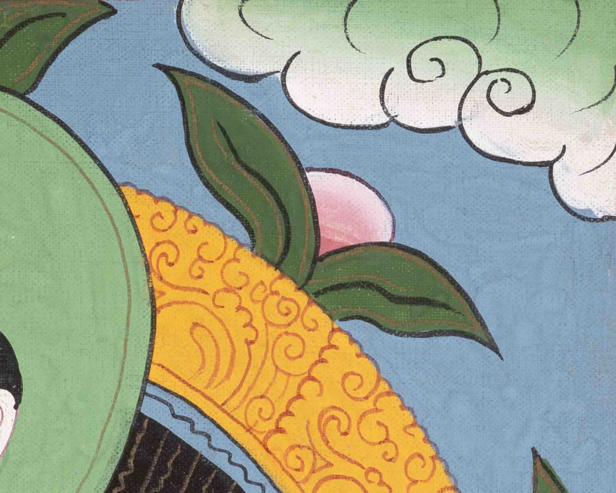 Vairocana Buddha Tibetan Thangka |  Spiritual Art for Altar space