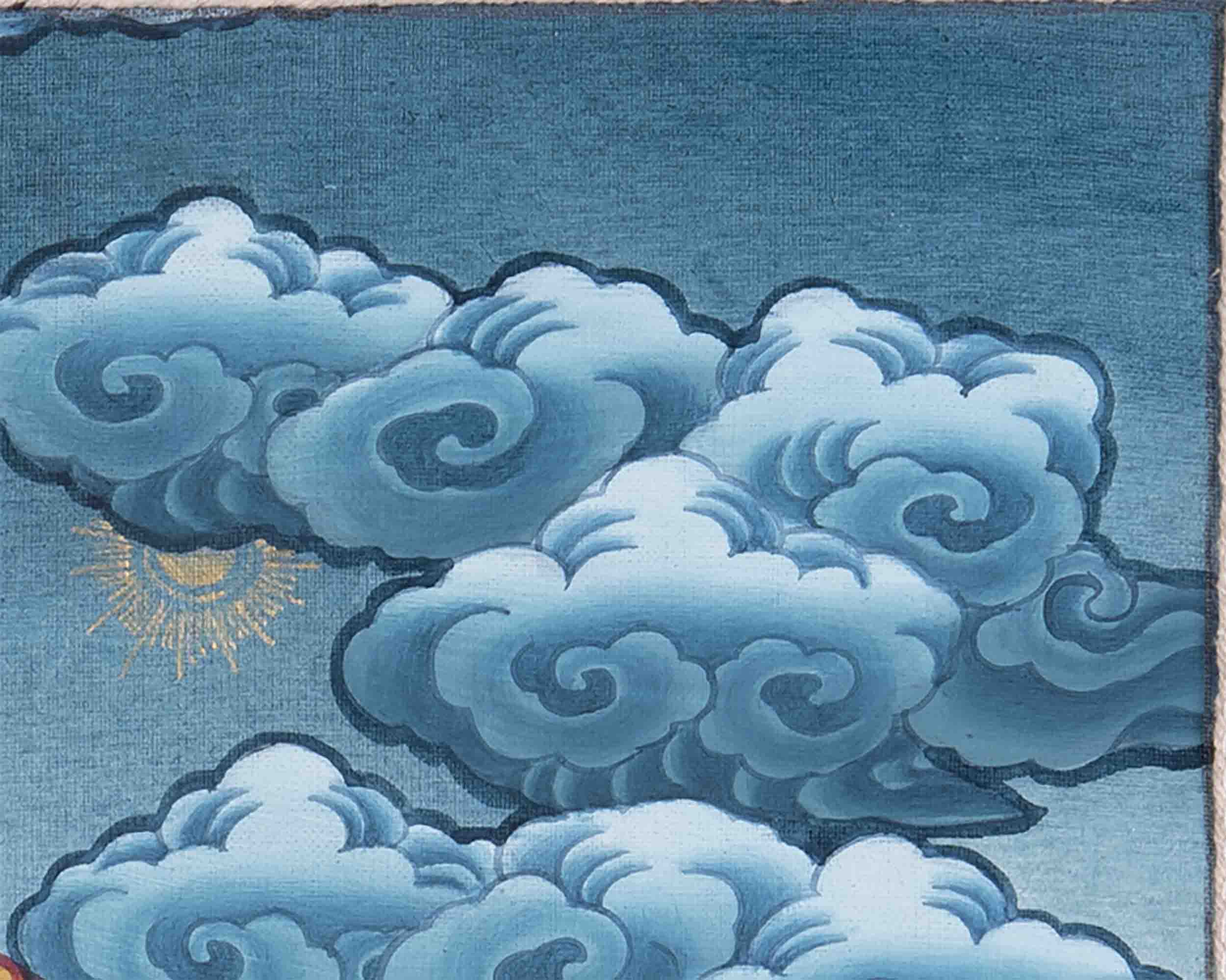 Avalokiteshvara Thangka Painting | Hanging Art For Office , Bedroom , Temple , Monastery or Farmhouse