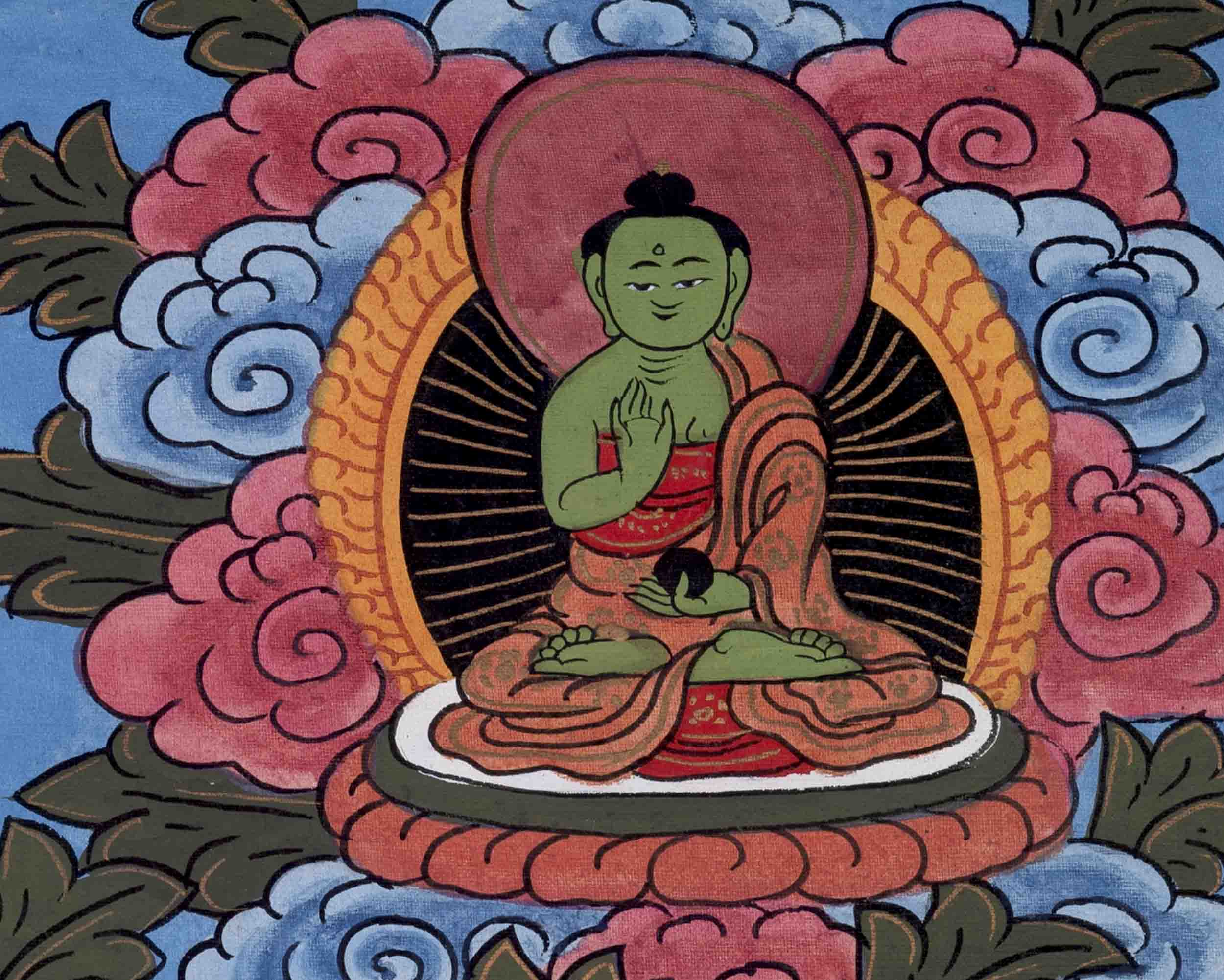 Old Avalokiteshvara Thangka | Followed By Mahakala & Bodhisattvas | Wall Decors