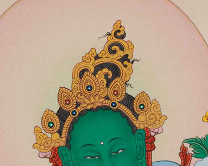 High-Quality Giclee Print Of Tara Mother For Prayer | Significance of Green Tara in Tibetan Buddhism