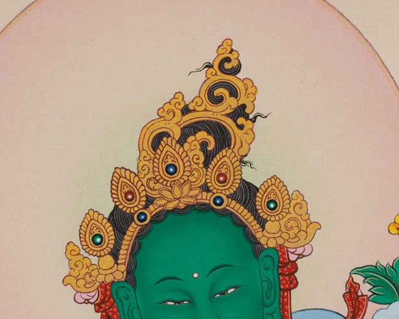 High-Quality Giclee Print Of Tara Mother For Prayer | Significance of Green Tara in Tibetan Buddhism